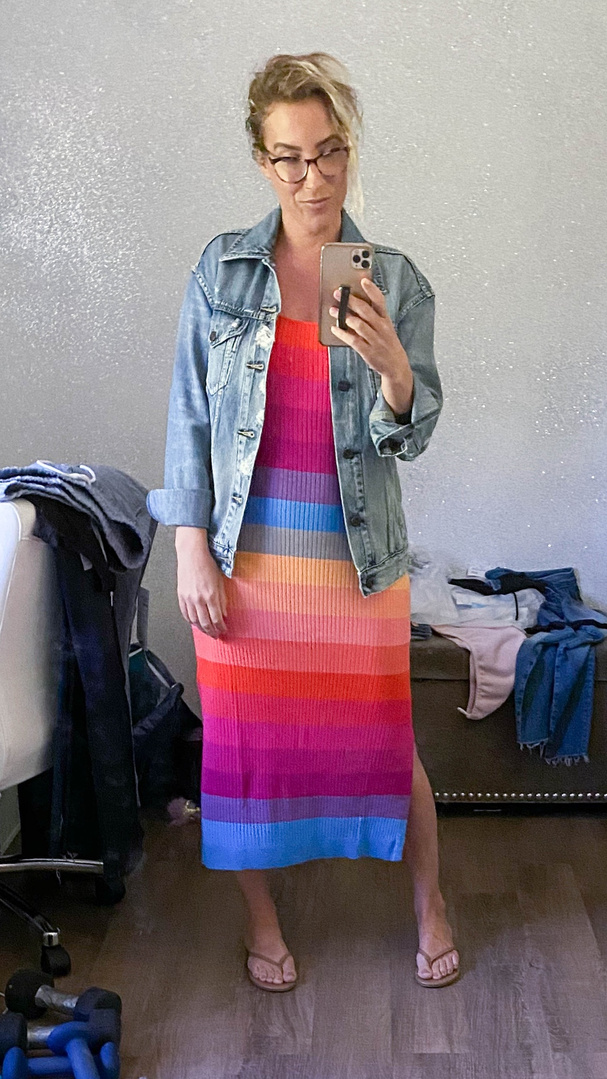 rainbow dress banana republic