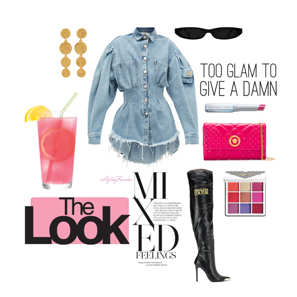 Fashion Look Featuring Versace Clutches and Natasha Zinko Denim Jackets ...