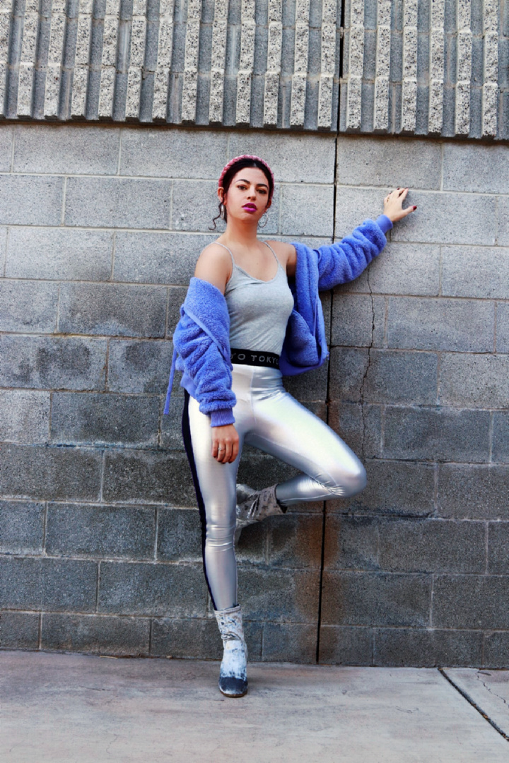 Look by FashionRadi featuring Brushed Silver Hoop Earrings