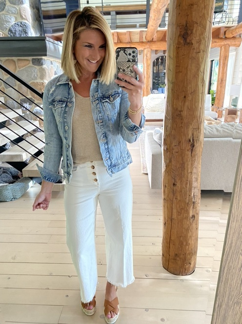 Fashion Look Featuring Old Navy Denim Jackets and LOFT Tops by ...