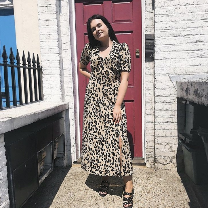 new look leopard print tea dress