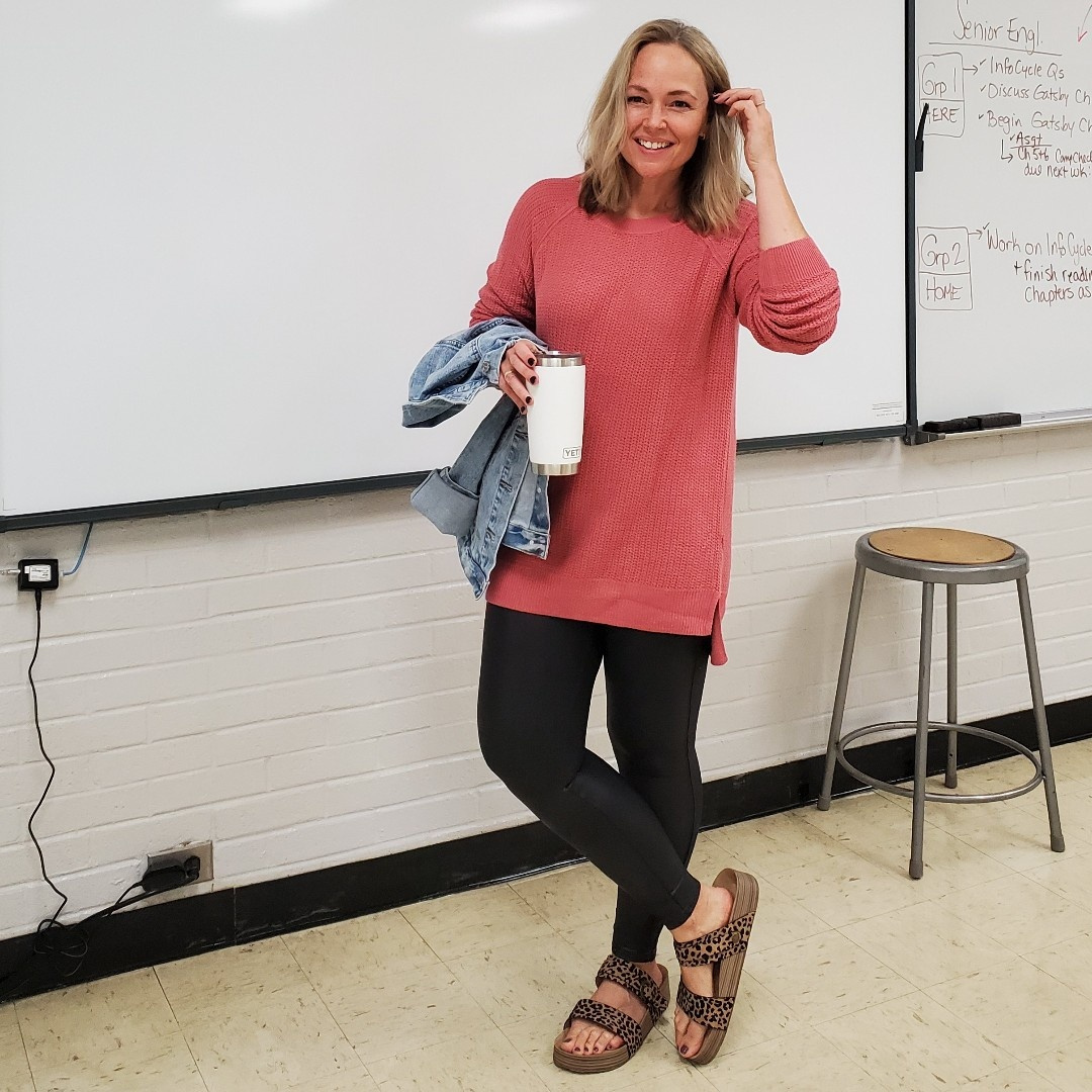 Look by everydayteacherstyle featuring Textured Crew-Neck Sweater for Women