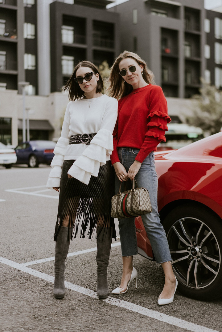 Shop our favorite cold weather sweaters! We love neutrals, pops of colors and ruffle details! #ad