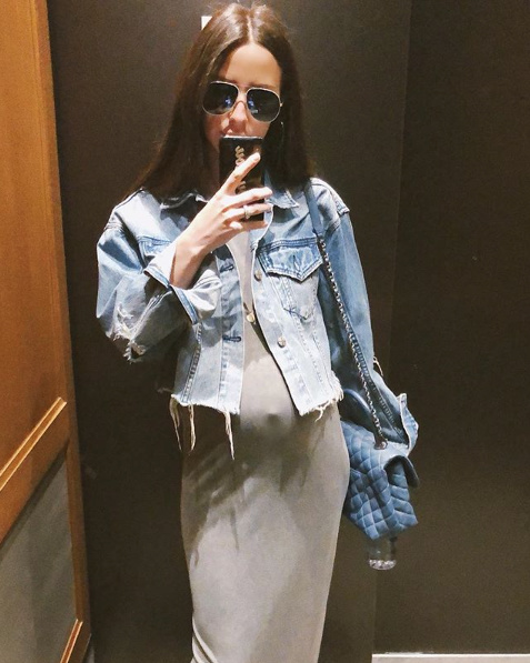 something navy jean jacket