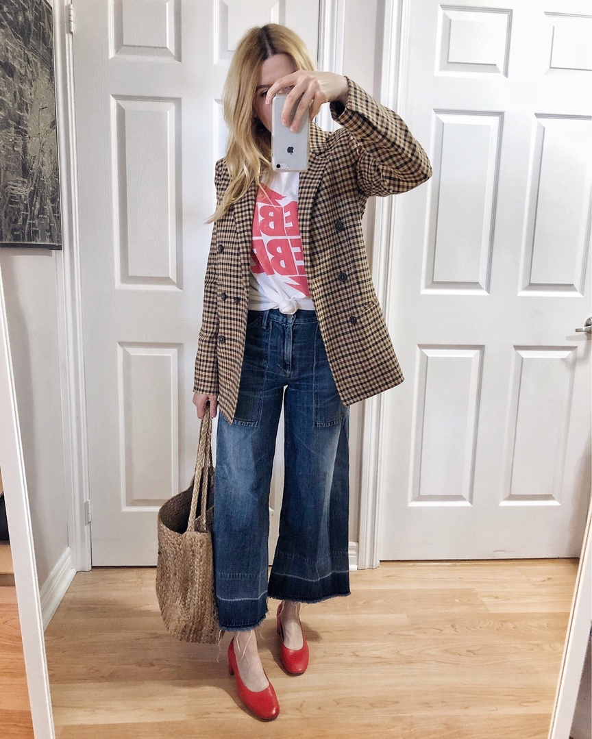 Fashion Look Featuring Monki Blazers and J.Crew Cropped Jeans by ...