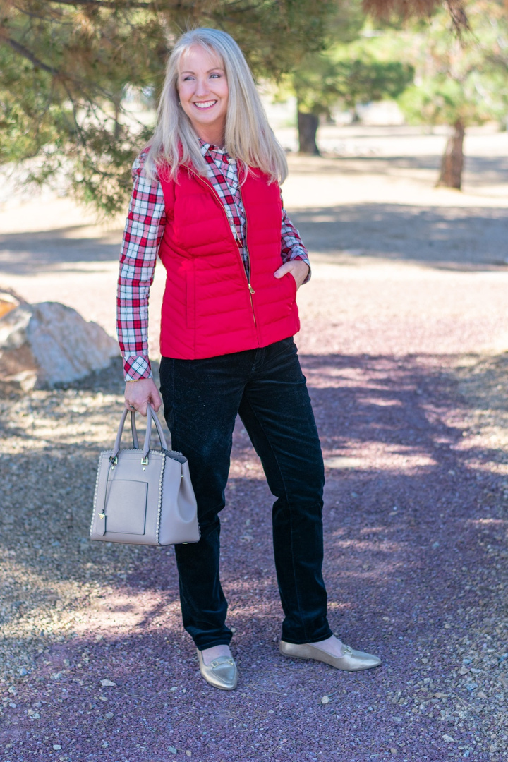 Look by Dressed For My Day featuring Talbots High-Rise Straight-Leg Cords