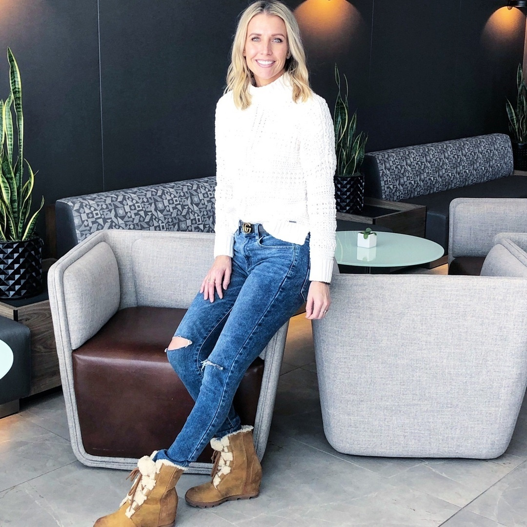 Look by Marla Gustafson featuring Sorel Joan of Arctic Wedge