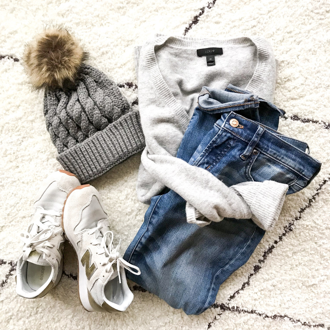 Fashion Look Featuring J.Crew V-Neck Sweaters and J.Crew Cropped Fit by ...