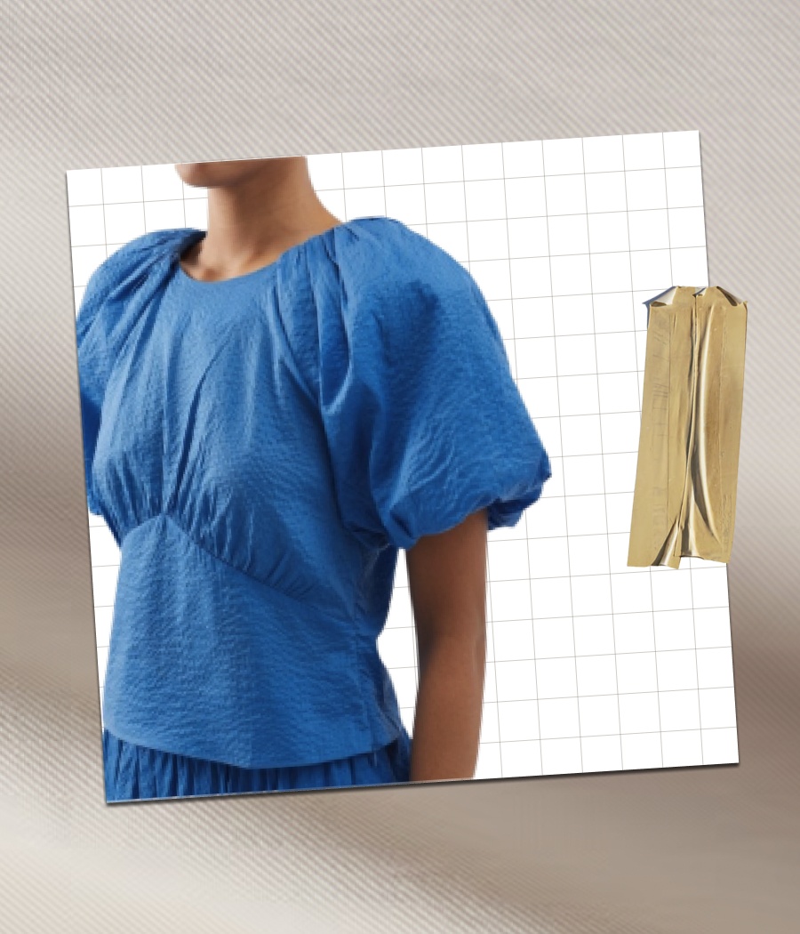 MATCHESFASHION+Frame Puff-sleeve Cotton-seersucker Top - Blue