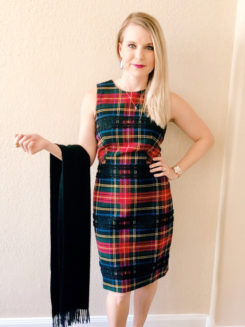 J crew stewart plaid clearance dress