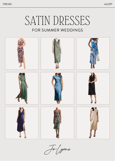 Need a wedding guest dress? Satin is trending and is perfect for special occasions this season!