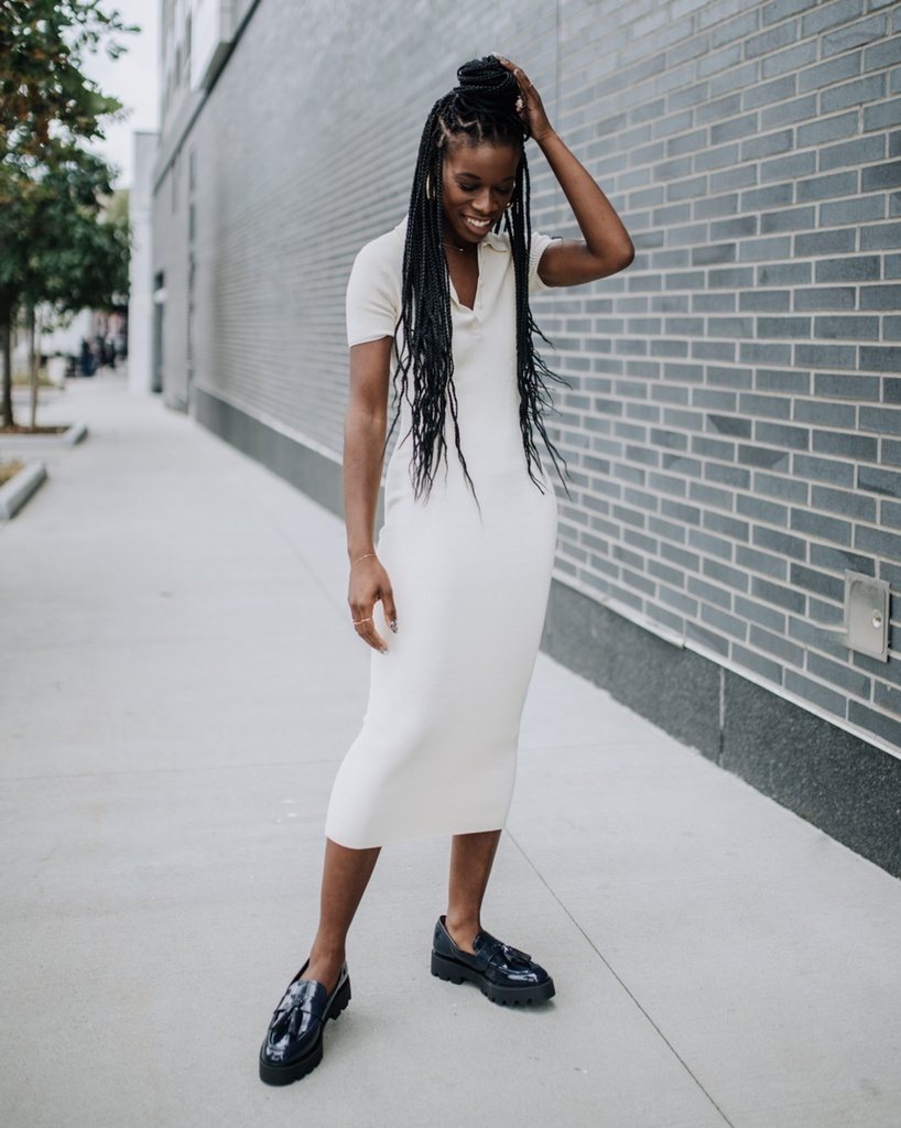 Look by Bethany Everett featuring Amy Ribbed Cotton Blend Polo Dress