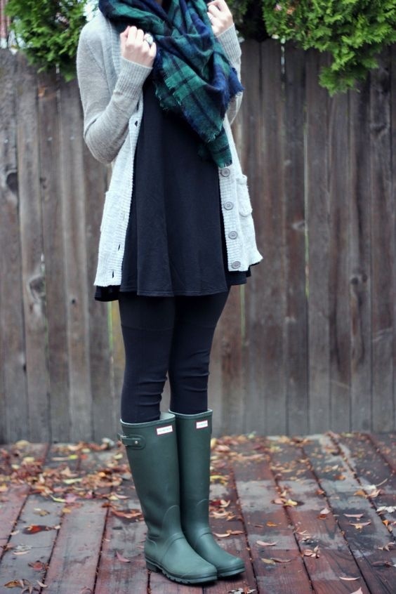 Look by Cassandra J. featuring Green & Blue Plaid Yarn-Dyed Blanket Scarf