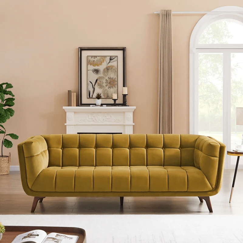 wayfair yellow sofa