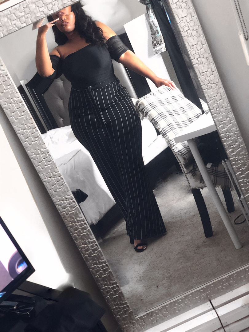 boohoo striped pants