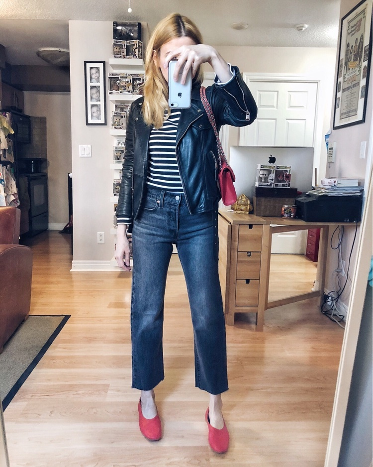 Fashion Look Featuring Levi's Cropped Fit and Everlane Long Sleeve Tops ...