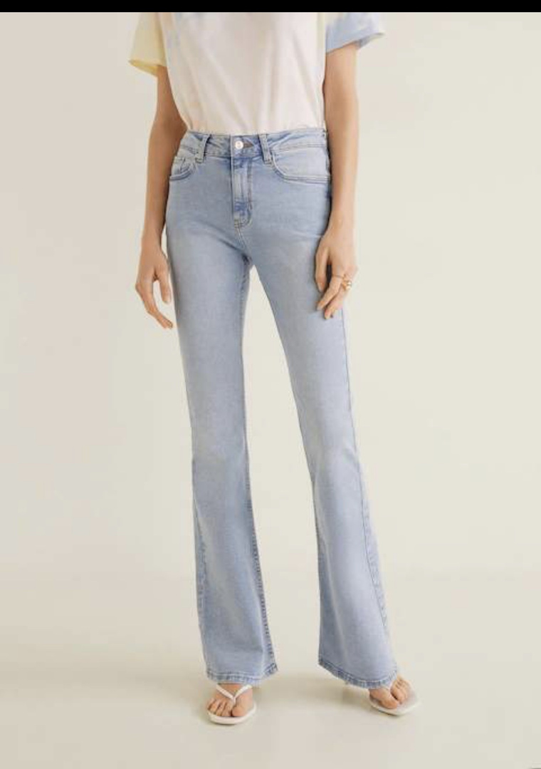 Look by Jennifer sattler featuring MANGO - Flared jeans Flare sand - 1 - Women