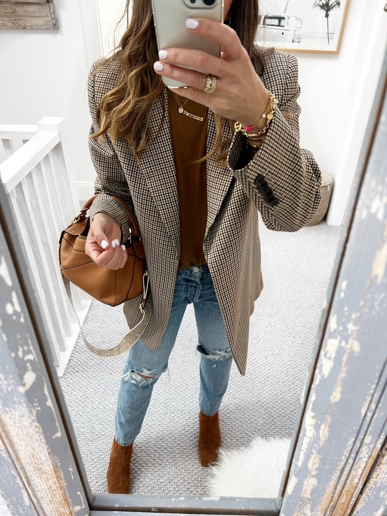 Fashion Look Featuring STAUD Boots and AGOLDE Stretch Jeans by jenisaacman ShopStyle
