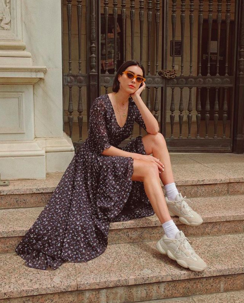 #ootd before Cancun tmrw #SpringStyle #SummerStyle #BeachVacation #FestivalLooks #WearToWork #WeekendLook #TravelOutfit #OOTD #Floral #dress #YeezyBoost #loveshackfancy #zara