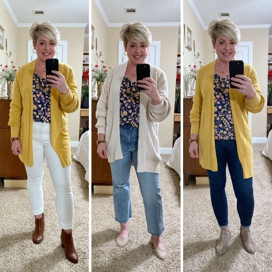 Look by Savvy Southern Chic featuring Goodthreads Women's Fluid Twill Long Sleeve V-Neck Ruffle Top
