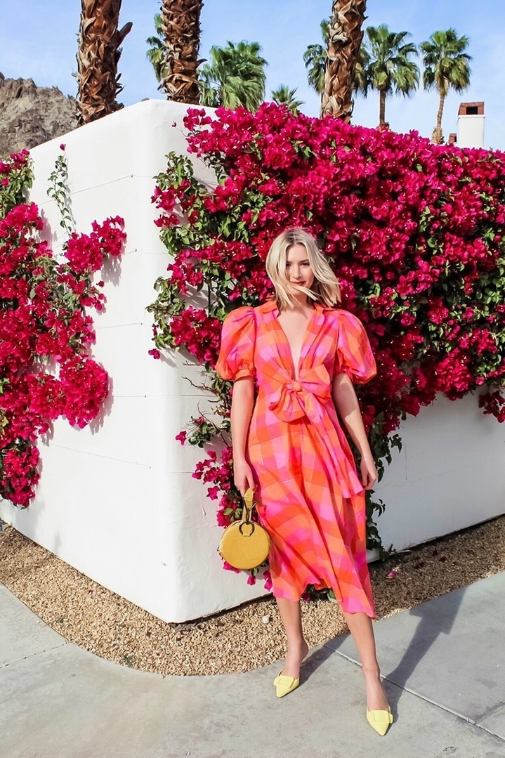 One of my favorite spring dresses! I love the bright bold hues in this dress that make it pop against any backdrop! Pair it with a bright colored mini bag to complete the look🌺 #ShopStyle #MyShopStyle #ContributingEditor #Vacation #Travel
