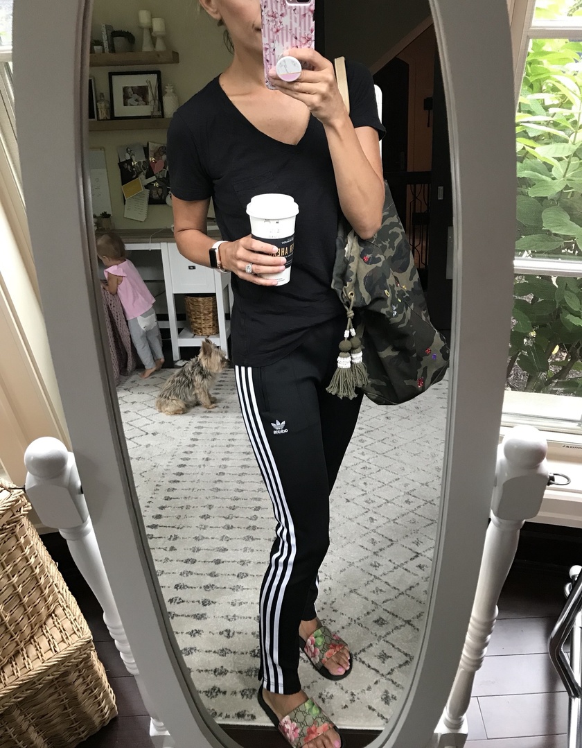 Fashion Look Featuring Gucci Sandals and adidas Activewear Pants by  mykindofsweet - ShopStyle