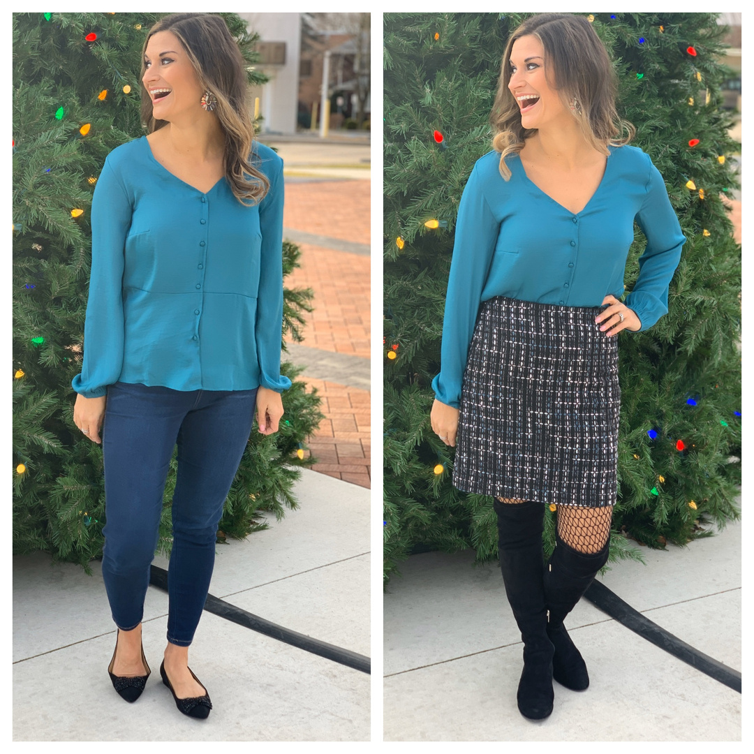 Fashion Look Featuring LOFT OUTLET Tops and LOFT OUTLET