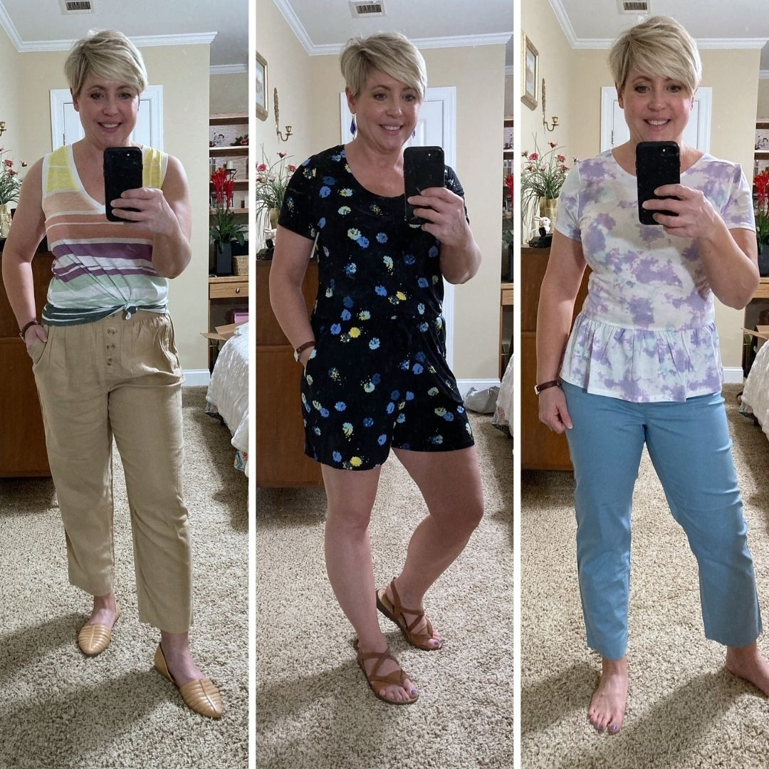 Look by Savvy Southern Chic featuring Amazon Essentials Women's Short-Sleeve Scoop-Neck Romper
