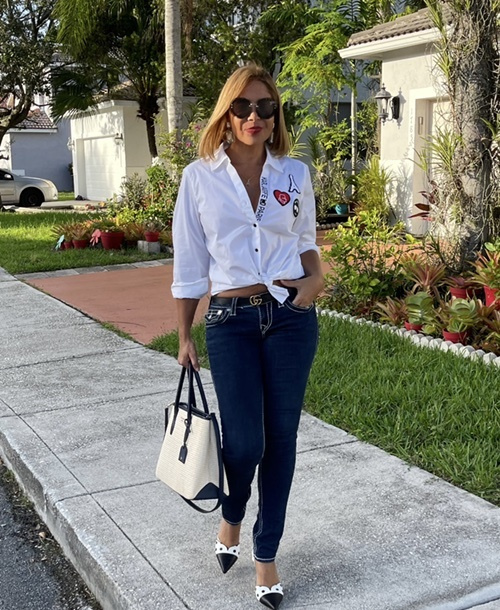 Look by Lissette Rondon featuring Karl Lagerfeld maison Shirt
