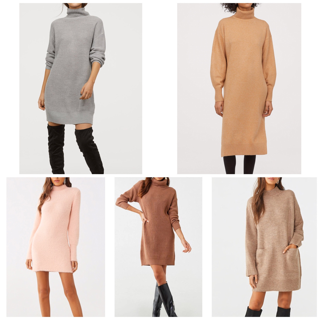 knit turtleneck dress h&m