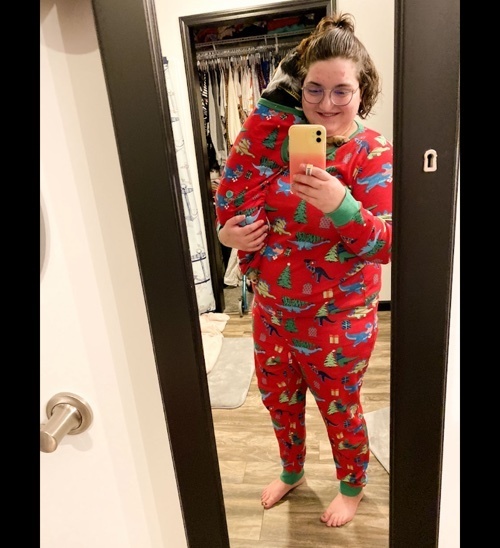 Look by Abby Hershberger featuring Women's Plus Size Holiday Dinosaur Print Matching Family Pajama Set - WondershopTM