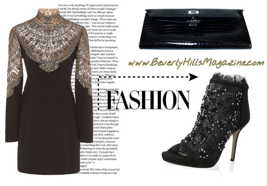 Look by BevHillsMag featuring Cucculelli Shaheen Scallop Armor Embroidered Silk Mini Dress