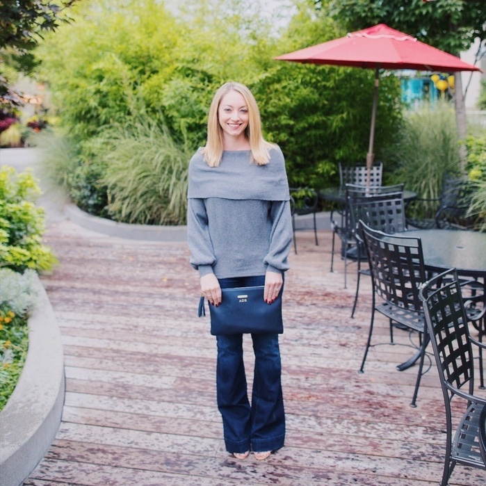 Fashion Look Featuring LOFT Petite Sweaters and J Brand Flare