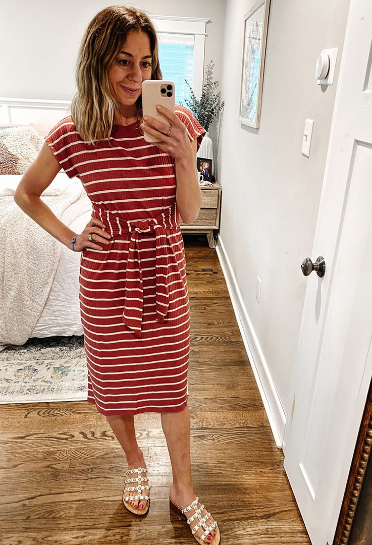 loft ribbed midi dress