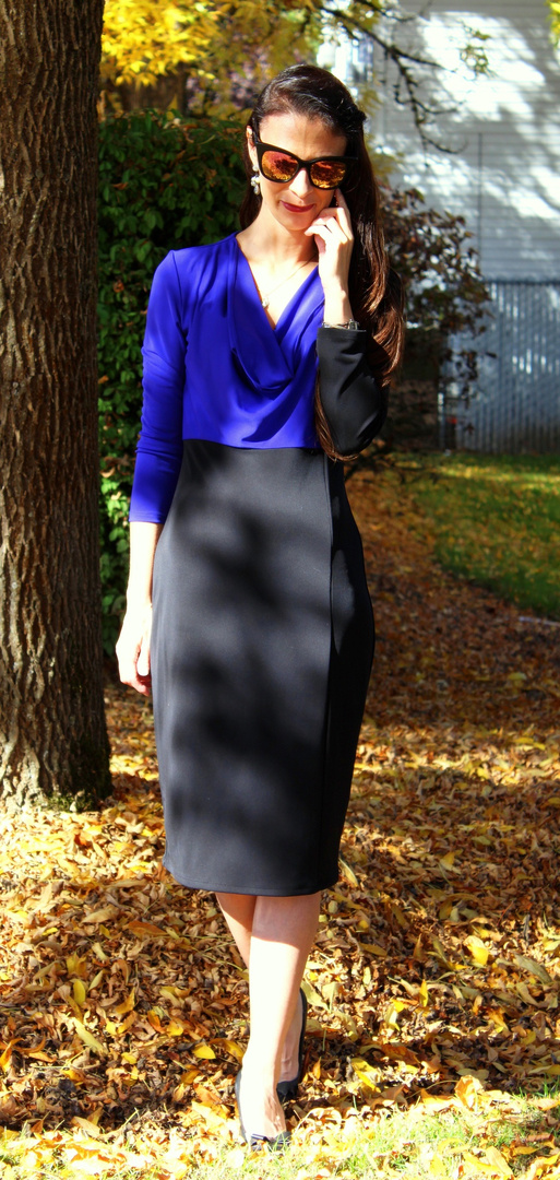 ralph lauren two tone dress