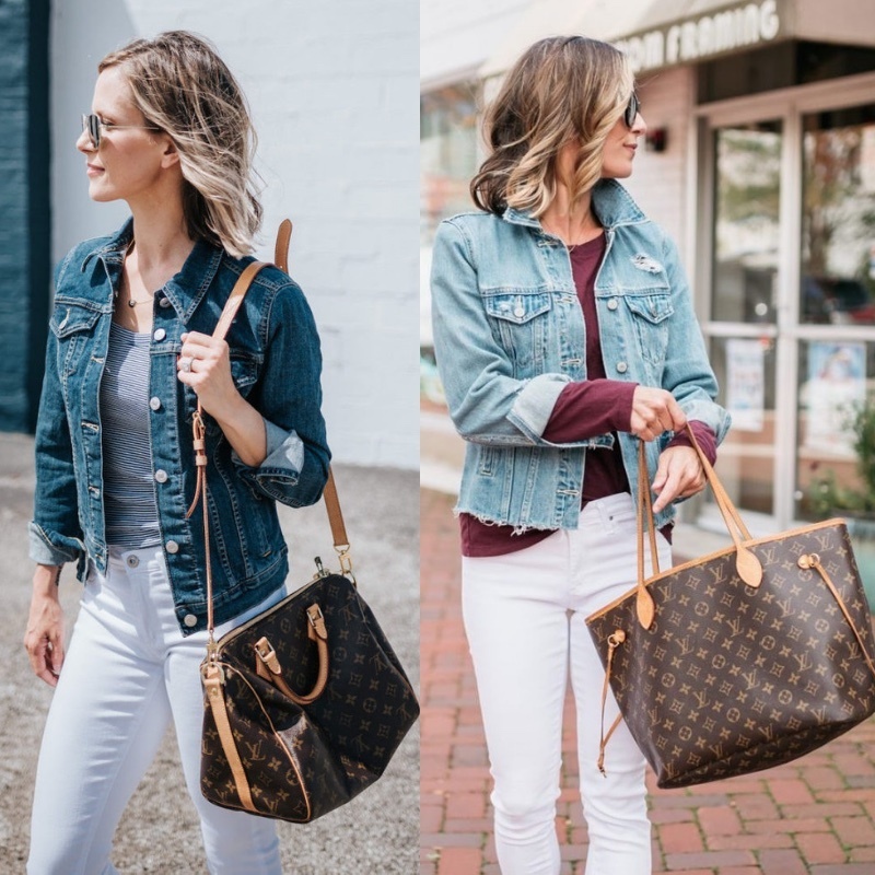 Fashion Look Featuring Louis Vuitton Tote Bags and AG Jeans