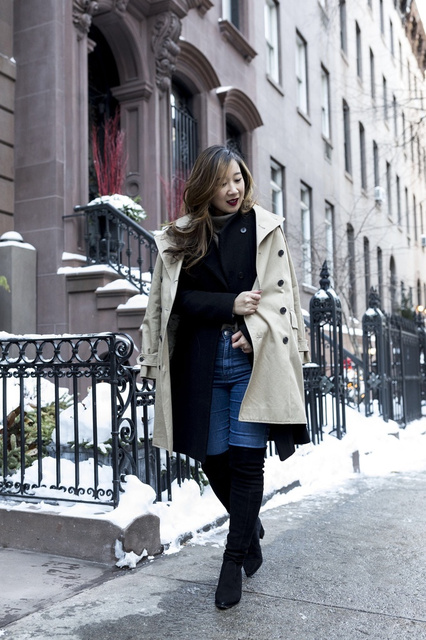 michael kors wool blend officer's coat