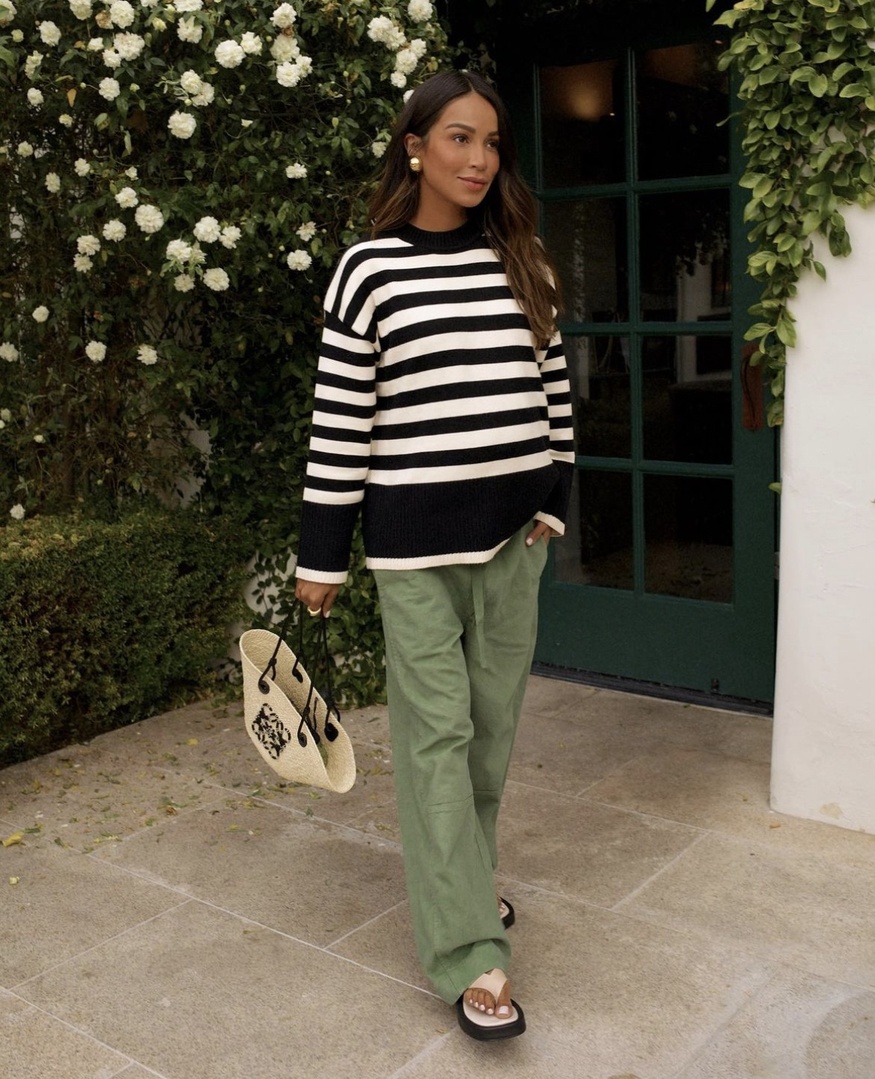 Look by Sincerely Jules featuring Boxy Nautical Striped Sweater
