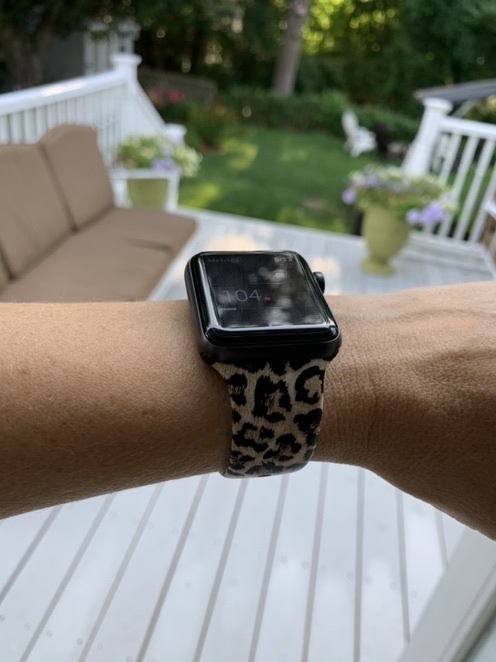 Look by www.heelsandhighgloss.com featuring MITERV Compatible with Apple Watch Band 38mm 40mm Soft Silicone Fadeless Pattern Printed Replacement Bands for iWatch Series 5,4,3,2,1 Leopard M/L