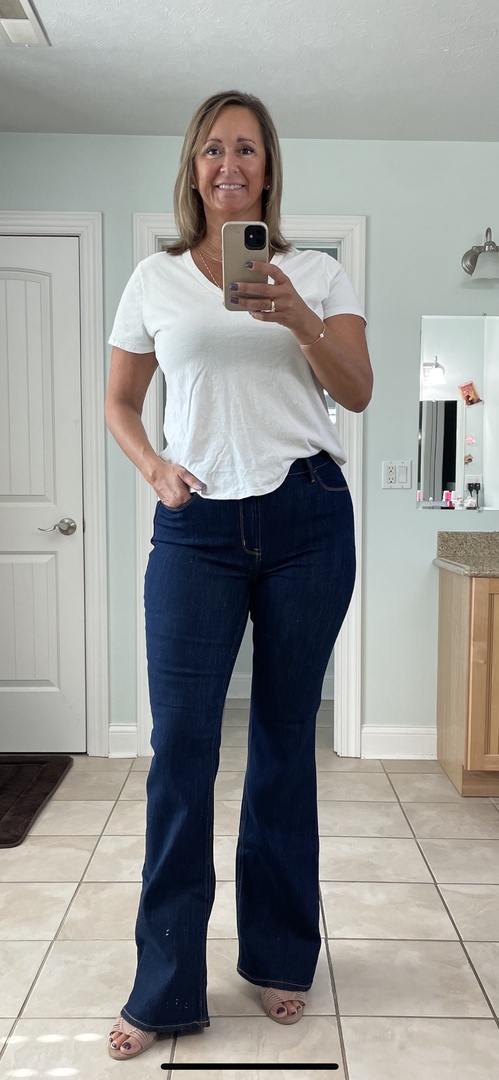 Fashion Look Featuring Old Navy Flare Jeans and Old Navy Plus Size Tops ...