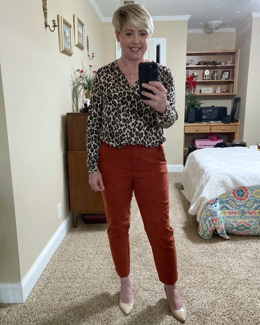Look by Savvy Southern Chic featuring Leopard V-Neck Top