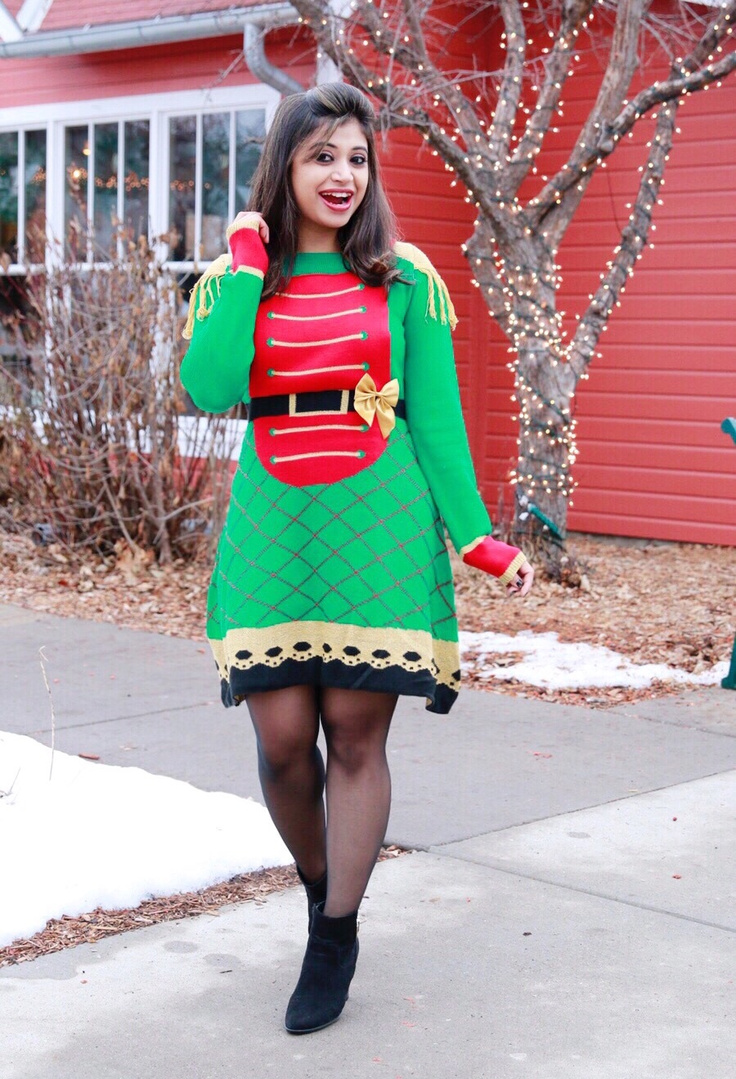 womens elf sweater dress