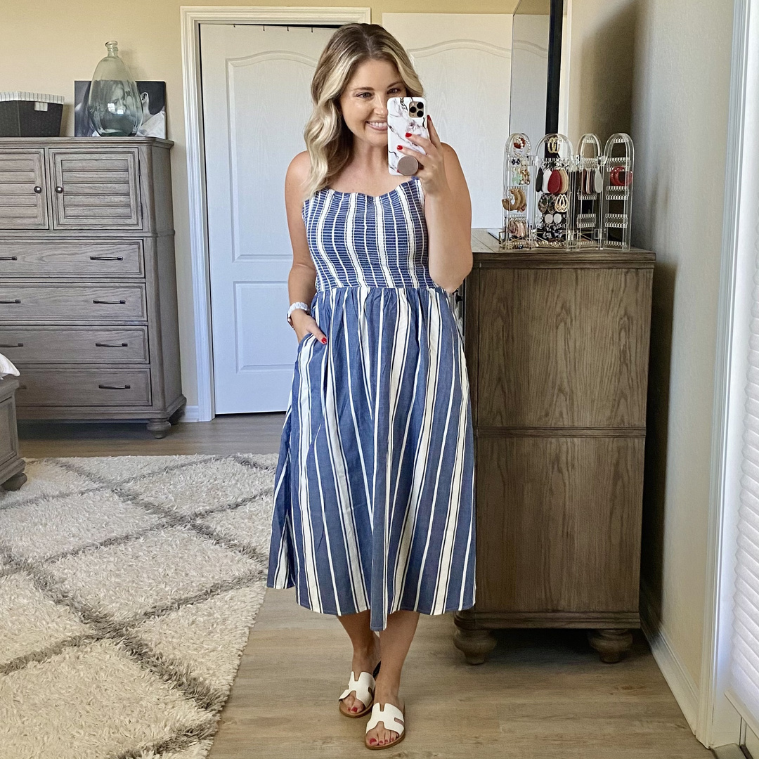 Old Navy Striped Midi Dress