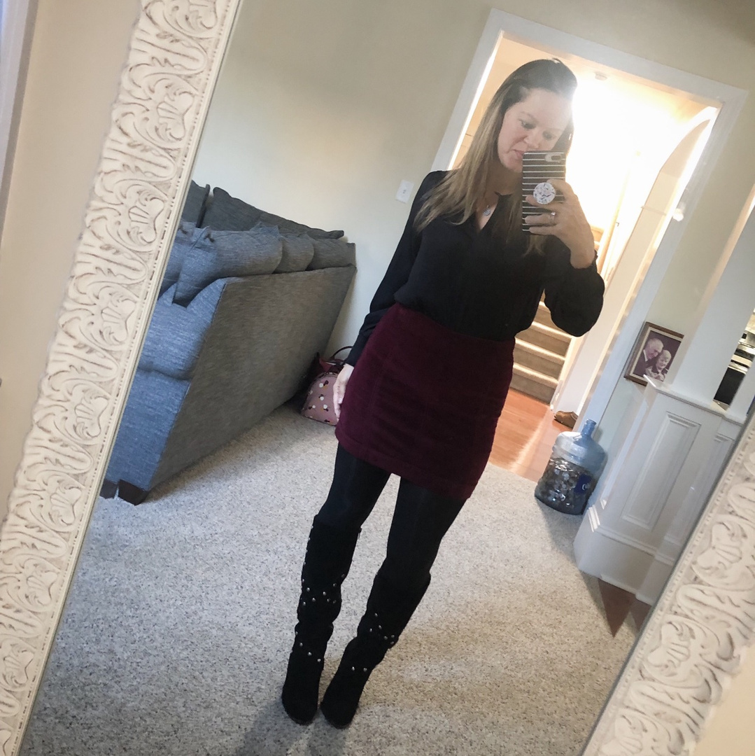 Fashion Look Featuring Universal Thread V-Neck Sweaters and ASOS DESIGN  Hosiery by MommaQueenConfessions - ShopStyle