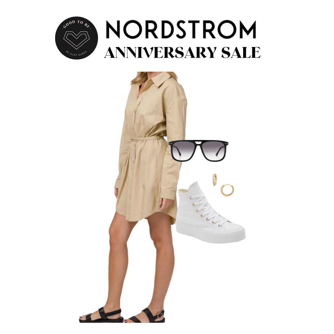 Look by Alexandrea Garza featuring Gia Long Sleeve Shirtdress