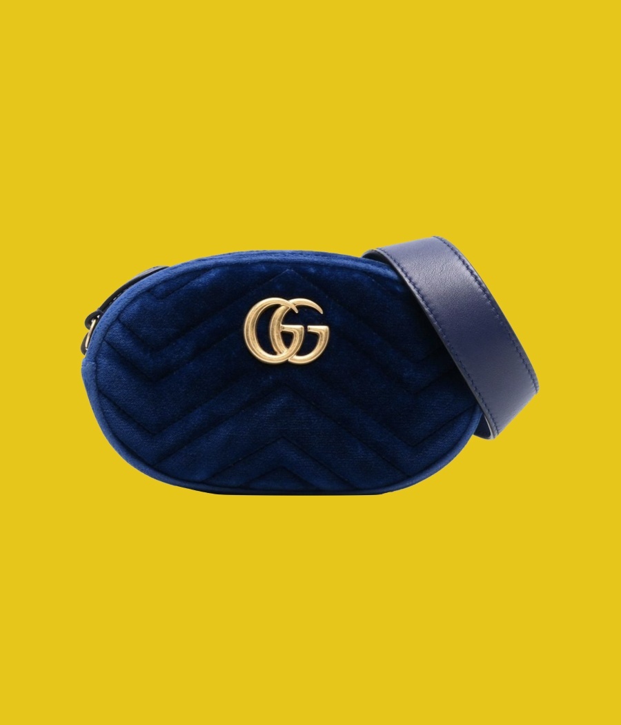 THE REAL REAL +Gucci Pre-Owned GG Marmont velvet belt bag