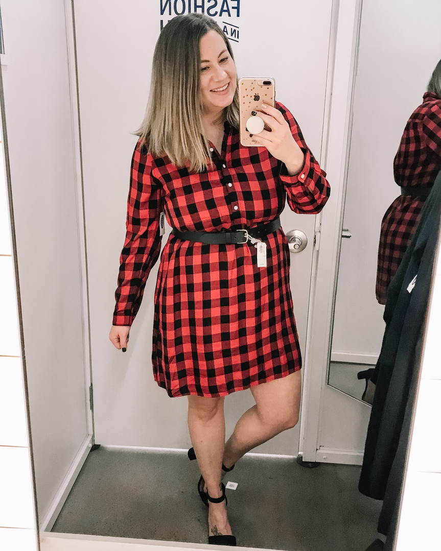 old navy plaid shirt dress