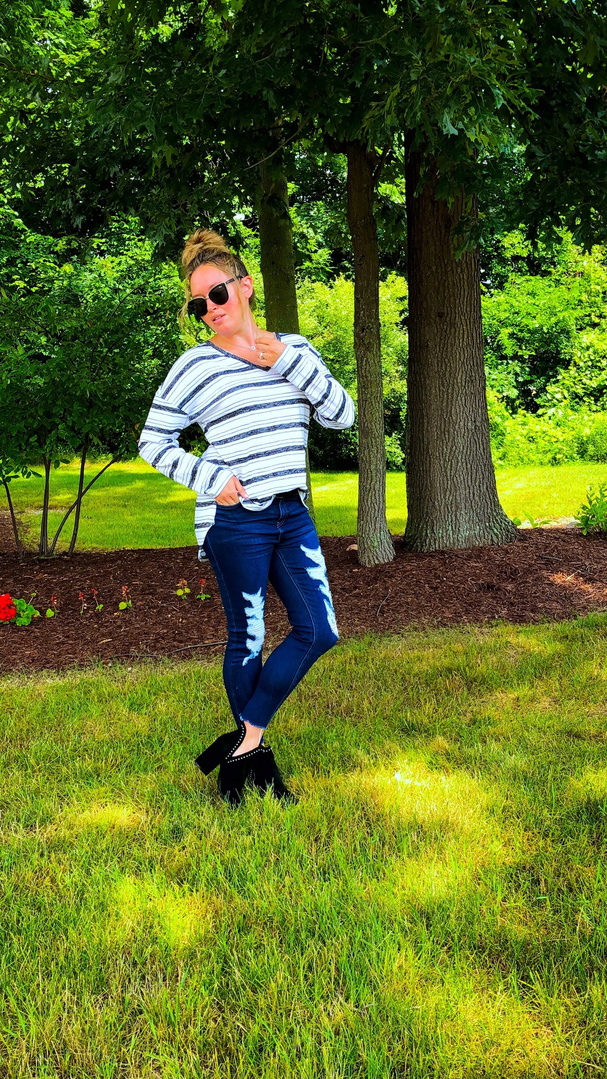 Look by Totally Tash featuring Madewell Ripped 10-Inch High Waist Crop Skinny Jeans