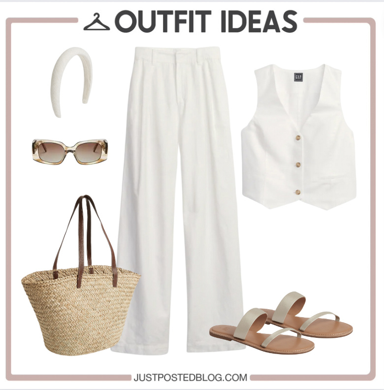 Look by Just Posted featuring Linen-Cotton Pleated Pants
