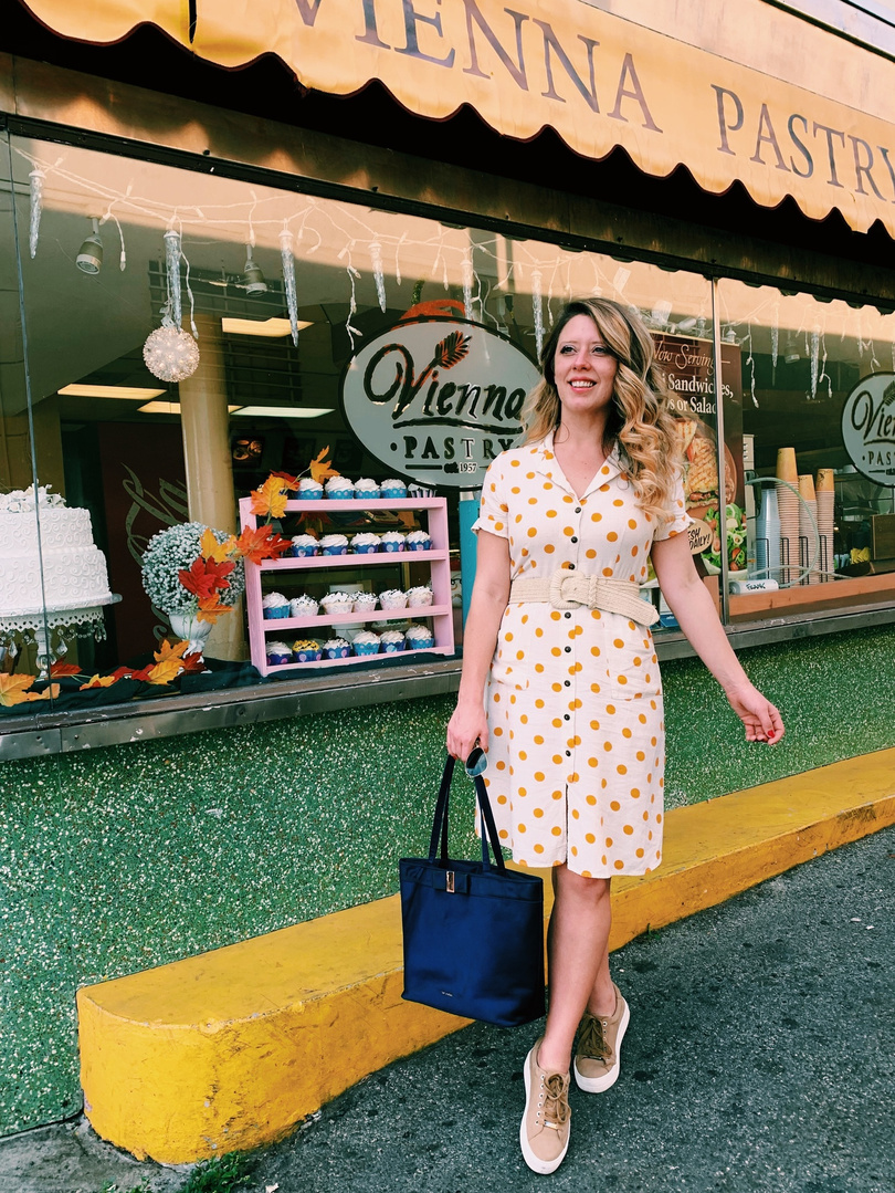 mango yellow polka dot dress